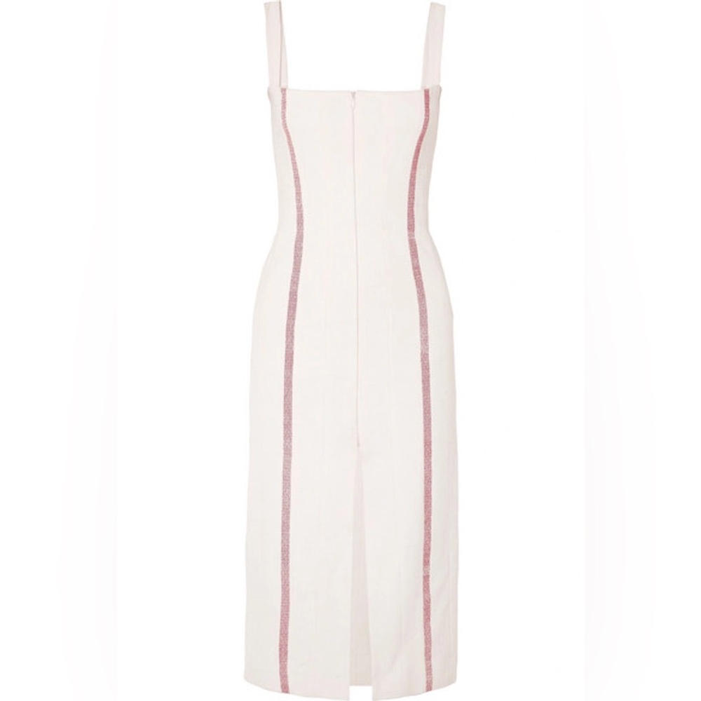 BROCK COLLECTION
Deon Striped Linen Midi Dress In Ivory